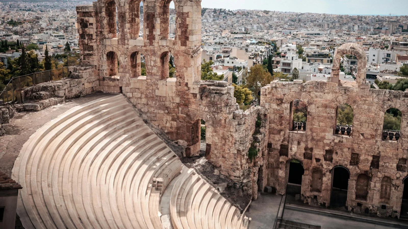 Odeon of Herodes Atticus - Athens car hire route Odeon of Herodes Atticus near Athens car hire pickup